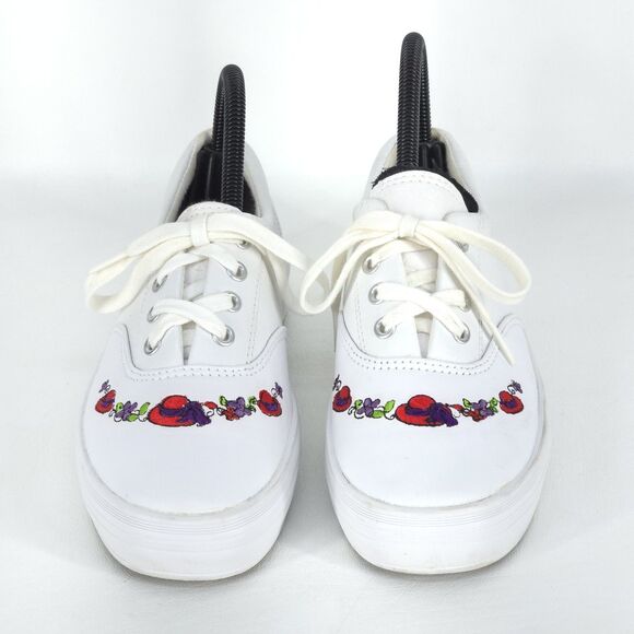 Keds Grasshoppers Red Hat Society Sneakers Women’s 6M Embroidered Cottage Granny - Picture 1 of 14